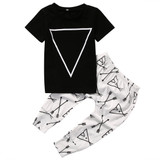 2017 Summer Newborn Baby Boys Girls Clothes Casual Short Sleeve T-shirt Tops +Pant Trouser 2PCS Outfit Toddler Kids Clothing Set