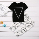 2017 Summer Newborn Baby Boys Girls Clothes Casual Short Sleeve T-shirt Tops +Pant Trouser 2PCS Outfit Toddler Kids Clothing Set