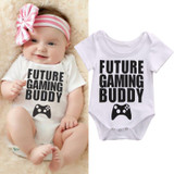 2017 Summer Newborn Baby Boy Romper Short Sleeve Gaming Buddy Cotton Rompers Toddler Kids Jumpsuit Outfits Sunsuit 0-18M