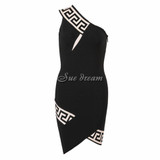 2017 Summer new women off shoulder mini bandage dress sexy bodycon Jacquard geometric dress celebrity party black dress vestidos