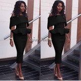 2017 Summer new women dress short sleeve slash neck dress ruffles sexy bodycon celebrity party white black pink dresses vestidos