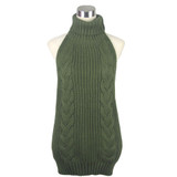 2017 Summer New Turtleneck Sleeveless Long Virgin Killer Sweater Japanes Knitted Sexy backless Women Sweaters And Pullovers WM03