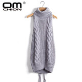 2017 Summer New Turtleneck Sleeveless Long Virgin Killer Sweater Japanes Knitted Sexy backless Women Sweaters And Pullovers WM03