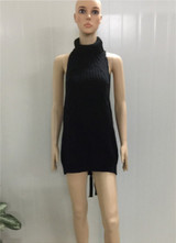 2017 Summer New Turtleneck Sleeveless Long Virgin Killer Sweater Japanes Knitted Sexy backless Women Sweaters And Pullovers WM03