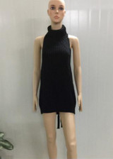 2017 Summer New Turtleneck Sleeveless Long Virgin Killer Sweater Japanes Knitted Sexy backless Women Sweaters And Pullovers WM03