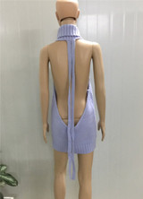 2017 Summer New Turtleneck Sleeveless Long Virgin Killer Sweater Japanes Knitted Sexy backless Women Sweaters And Pullovers WM03