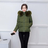 2017 winter coat women outwear short womens clothing solid jacket with hooded fur collar female parka winter jacket women
