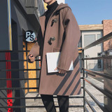 2017 Winter Clothes Men Long Outerwear Woolen Overcoat Loose Trench Cashmere Coat Wool Blends Windbreaker Casual Hooded Jacket
