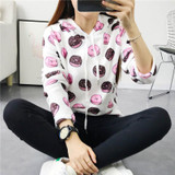 2017 Winter Casual Star Print Tops Hoody 2017 Harajuku Loose Hooded Hoodies Lolita Style Long Sleeve Women Sweatshirts