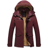 2017 Winter brand men's clothing Military Jacket with hood Army Camouflage Coat cotton warm coats solid plus size Outerwear 4XL