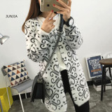 2017 Winter Cardigan Women Long Sweater Knitwear Mohair Pull Femme Korean Warm Sweater With Deer Christmas Jumper
