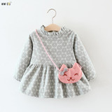 2017 Winter Baby Dress Girls Clothes Cute Print Long Sleeve Baby Party Dresses Thicken Warm Princess Vestido Toddler Costume