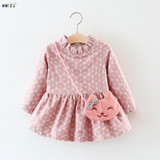 2017 Winter Baby Dress Girls Clothes Cute Print Long Sleeve Baby Party Dresses Thicken Warm Princess Vestido Toddler Costume