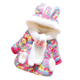 2017 Winter Baby Boys Girls Snow Wear Coat Cute Rabbit Baby Jacket Thick Cotton-Padded Baby Girl Outerwear 0~3 Y