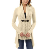 2017 Winter Autumn Womens Knitted Cardigan Coat Long Sleeve Fashion Irregular Knitwear Ladies Solid Slim Sweater Jacket Outwear