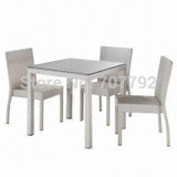 2017 Wicker Garden Furniture 5 Pcs Square Dining Table Set