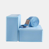 Stretching Strap/Belt 3.2m And Yoga Blocks Combo Blue