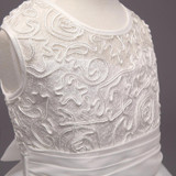 2017 White Flower Girl Dress Kids Ball Gowns First Communion Tulle Dresses Pageant Wedding Girls Sleeveless Gown Children
