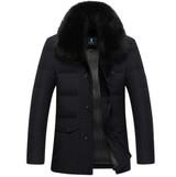 2017 White Duck Down Winter Jacket Men's Thickening Casual Warm Fur Collar Jacket Winter Hooded Brand Coat Parkas