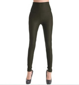 2017 WayToIan spring PU Leather women pants high waist elastic  stretch Slim woman pencil pants skinny trousers 20 colors