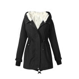 2017 Warm Winter Womens Oversized Parka Casual Outwear Military Hooded Thicken Fleece Coat Women's Winter Long Jackets Coats 5XL