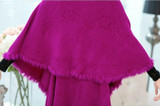 2016 New Autumn Winter Style Women Cashmere Poncho Cape Coat Fake Fox Fur Oversized Long Knitted Cardigan Sweater MY14