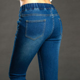 2016 New Autumn Winter Plus Size Korean High Waist Women Harem Pants stretch pants Denim Loose Trousers Women Jeans blue 5XL
