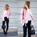 2016 New Autumn Fashion Street Women's Short Washed PU Leather Jacket Zipper Bright Colors New Ladies Basic Jackets Good Quality