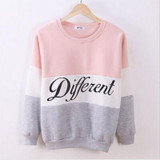 2016 New Autumn And Winter Fashion Women White Black O-Neck Hoodies Printed Letters Different Women's Casual Sweatshirt Hoody