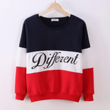 2016 New Autumn And Winter Fashion Women White Black O-Neck Hoodies Printed Letters Different Women's Casual Sweatshirt Hoody