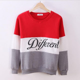 2016 New Autumn And Winter Fashion Women White Black O-Neck Hoodies Printed Letters Different Women's Casual Sweatshirt Hoody