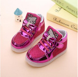 2016 New Arrive Autumn Fashion Kids Sports Shoes Boys Girls LED Light Sneakers Soft Bottom Children Casual Boots Free Shipping