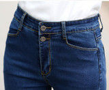 2016 new arrivals White high waist women jeans female trousers Korean slim pencil pants stretch pants Denim Pants Trousers