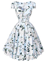 2016 New Arrival Womens Cocktail Dresses Summer Style Printed Retro Vintage 50s Casual Rockabilly Dress For Party BP08