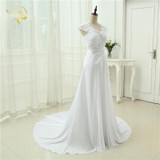 2016 New arrival Wedding Dress Elegant Applique Dress Chiffon Beading Vestidos De Novia Plus Size Beach Bridal Gowns 399390UJL