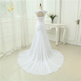 2016 New arrival Wedding Dress Elegant Applique Dress Chiffon Beading Vestidos De Novia Plus Size Beach Bridal Gowns 399390UJL