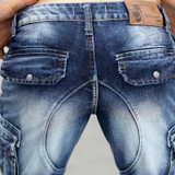2016 New Arrival Men's Denim Shorts Male Fashion Shorts Multi-pocket Cargo Shorts Washed Denim Short Pants Men Jeans