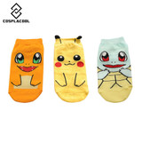 2016 New Arrival Kawaii Harajuku Pokemon Sock 3D Printed Cartoon Women's Socks Pikachu Novelty Low Cut Ankle Cute Socks Meias