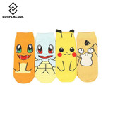 2016 New Arrival Kawaii Harajuku Pokemon Sock 3D Printed Cartoon Women's Socks Pikachu Novelty Low Cut Ankle Cute Socks Meias