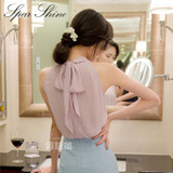2016 New Arrival Fashion Women Beading Chiffon Blouse Fashion Sleeveless Women Turtleneck Chiffon Blouse Shirt Women Top
