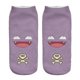 2016 New Arrival  Harajuku Pokemon Sock 3D Printed Cartoon Women's Socks Pikachu Novelty Low Cut Ankle Cute Socks Meias