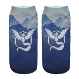 2016 New Arrival  Harajuku Pokemon Sock 3D Printed Cartoon Women's Socks Pikachu Novelty Low Cut Ankle Cute Socks Meias