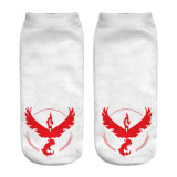 2016 New Arrival  Harajuku Pokemon Sock 3D Printed Cartoon Women's Socks Pikachu Novelty Low Cut Ankle Cute Socks Meias