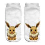 2016 New Arrival  Harajuku Pokemon Sock 3D Printed Cartoon Women's Socks Pikachu Novelty Low Cut Ankle Cute Socks Meias