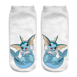 2016 New Arrival  Harajuku Pokemon Sock 3D Printed Cartoon Women's Socks Pikachu Novelty Low Cut Ankle Cute Socks Meias