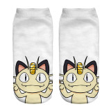 2016 New Arrival  Harajuku Pokemon Sock 3D Printed Cartoon Women's Socks Pikachu Novelty Low Cut Ankle Cute Socks Meias