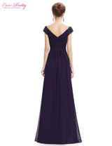 Ever-Pretty New Women Bridesmaid Dresses Elegant V Neck Chiffon Sexy Backless Sexy Long Wedding Party Bridesmaid Dresses EP08633
