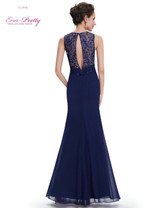 Ever Pretty Evening Dresses HE08691NB Women's Elegant Navy Blue Long Floor length Evening Party Dresses vestidos