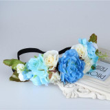 EVER FAIRY NEW Women Rose Flower Wreath Festival Wedding Girls Party Floral Garlands Crown Floral Halo With Ribbon Flower Crown
