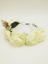 EVER FAIRY NEW Women Rose Flower Wreath Festival Wedding Girls Party Floral Garlands Crown Floral Halo With Ribbon Flower Crown